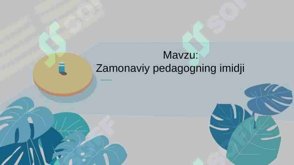 Zamonaviy pedagogning imidji