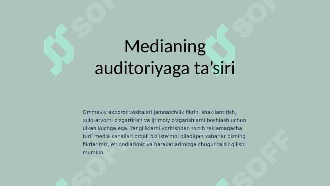 Medianing auditoriyaga ta’siri