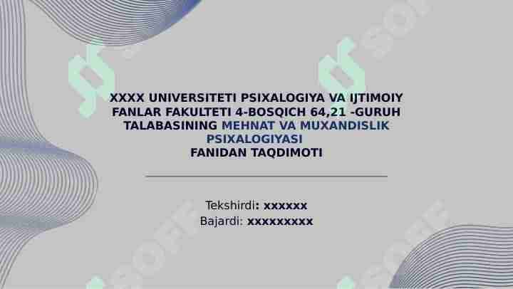 MEHNAT PSIXALOGIYASI TATQIQOT METODLARI
