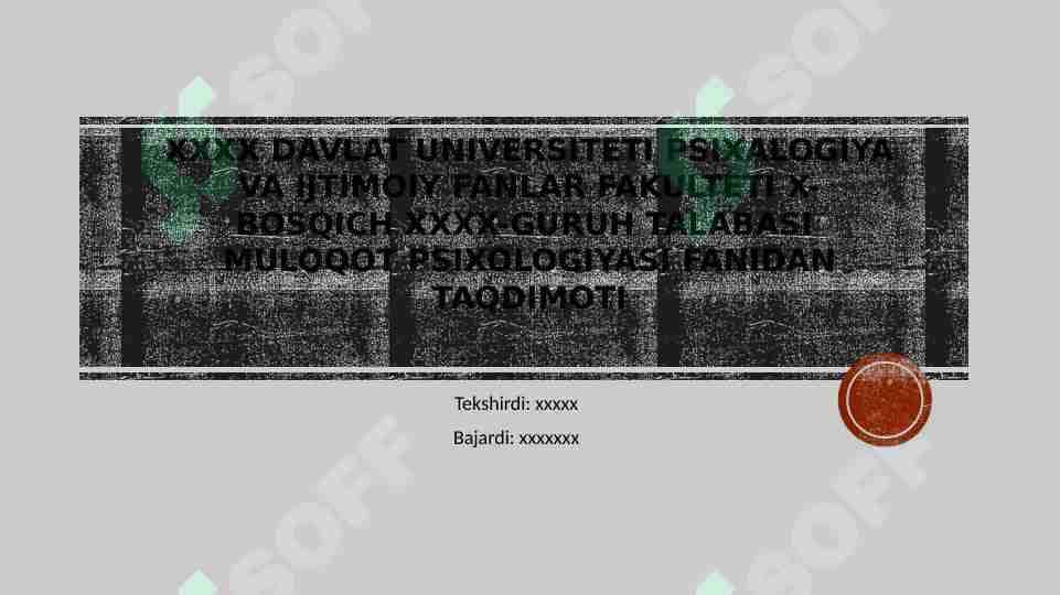 MEHNAT PSIXOLOGIYASI FAN SIFATIDA