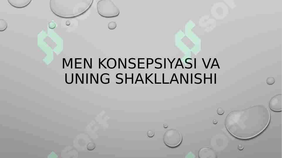Men konsepsiyasi va uning shakllanishi
