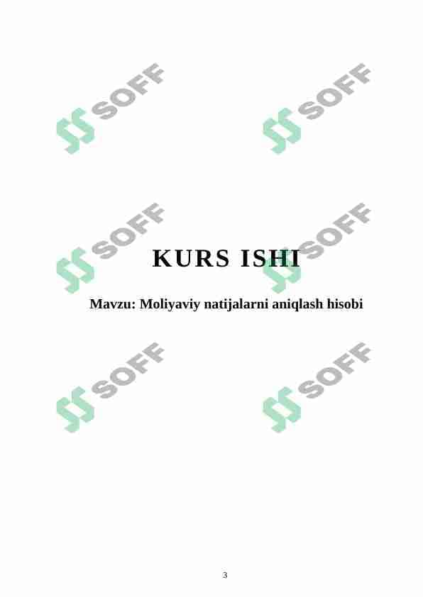 Moliyaviy natijalarni aniqlash hisobi