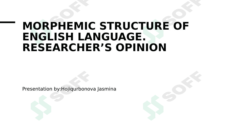 Morphemic structure of English language