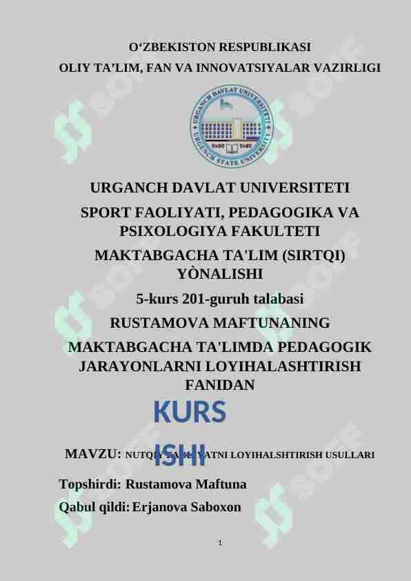 NUTQIY FAOLIYATNI LOYIHALSHTIRISH USULLARI