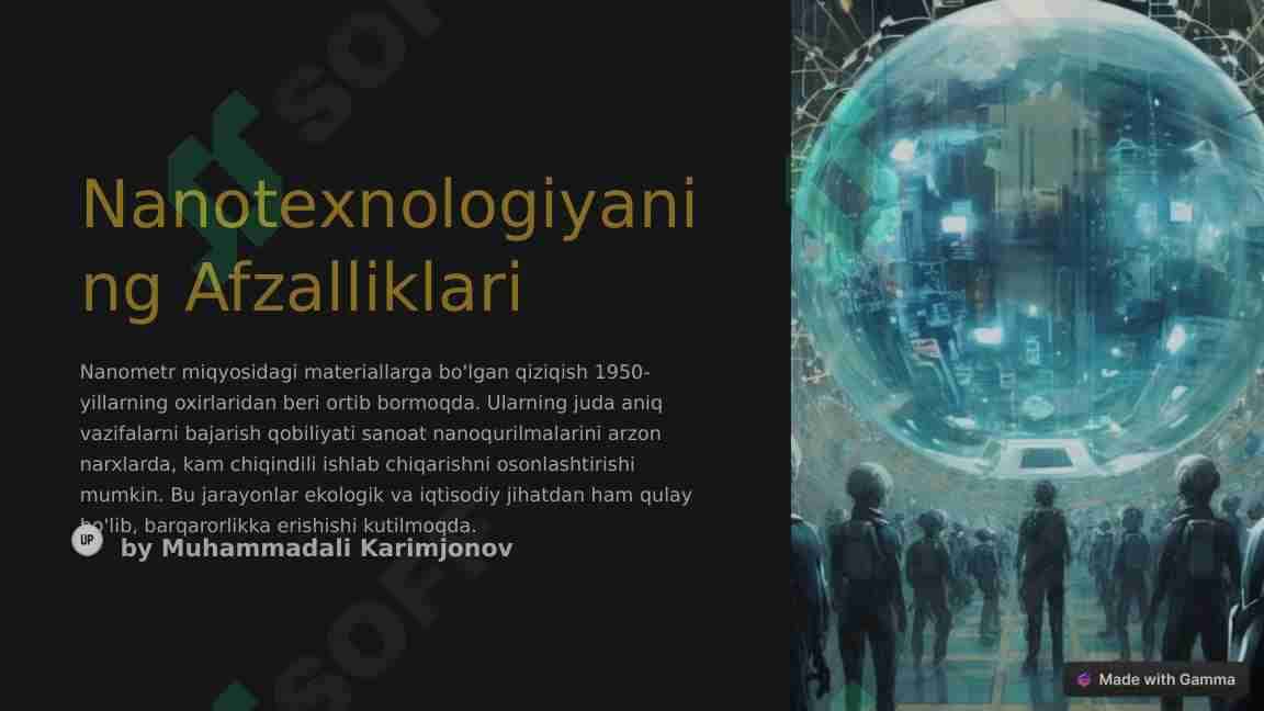 Nanotexnologiyalarning afzalliklari