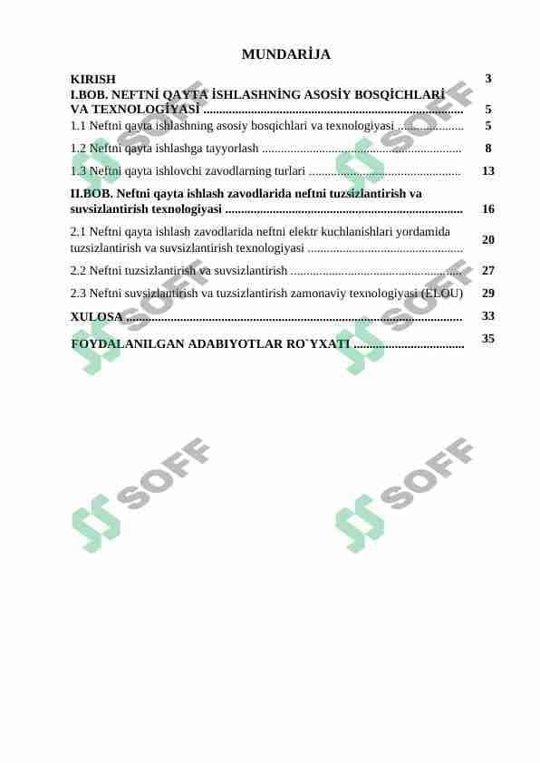Neftni elektr kuchlanish yordamida suvsizlantirish va tuzsizlantirish jarayoni texnologiyasi