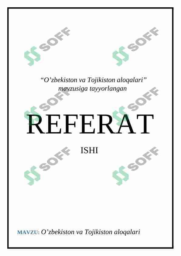 O’zbekiston va Tojikiston aloqalari