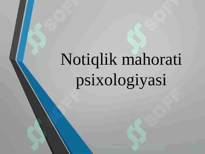 Notiqlik mahorati psixologiyasi