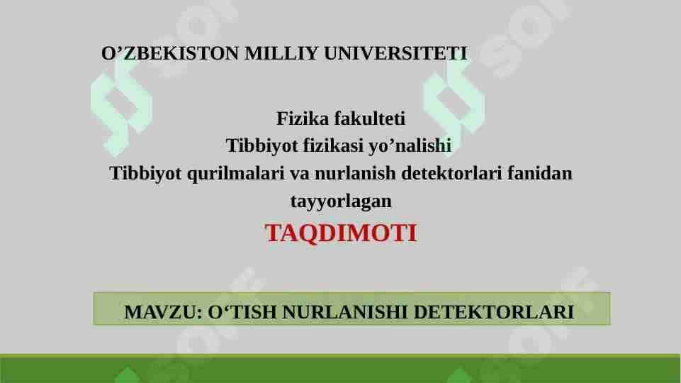 o'tish nurlanishi detektori