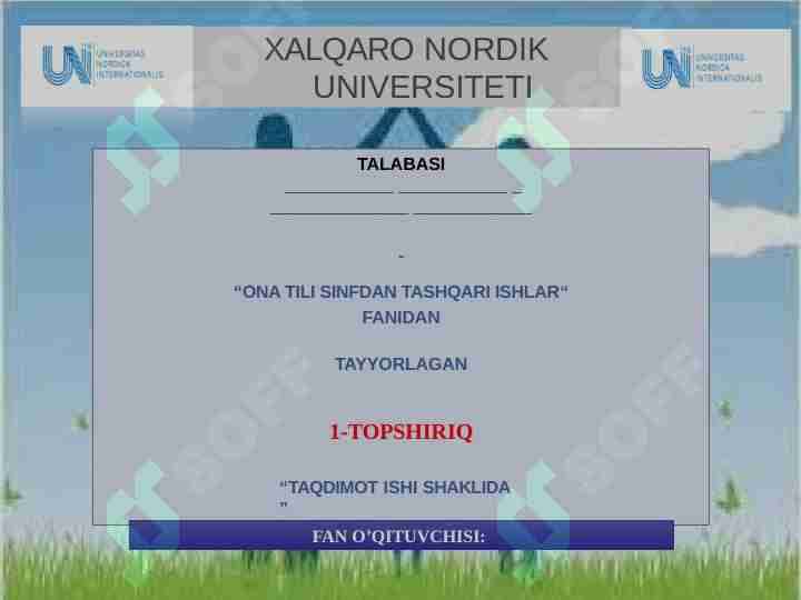 ONA TILIDAN SINFDAN TASHQARI ISHLARNI TASHKIL QILISHDA GRAFIK ORGANIZAYLERLARDAN FOYDALANISH