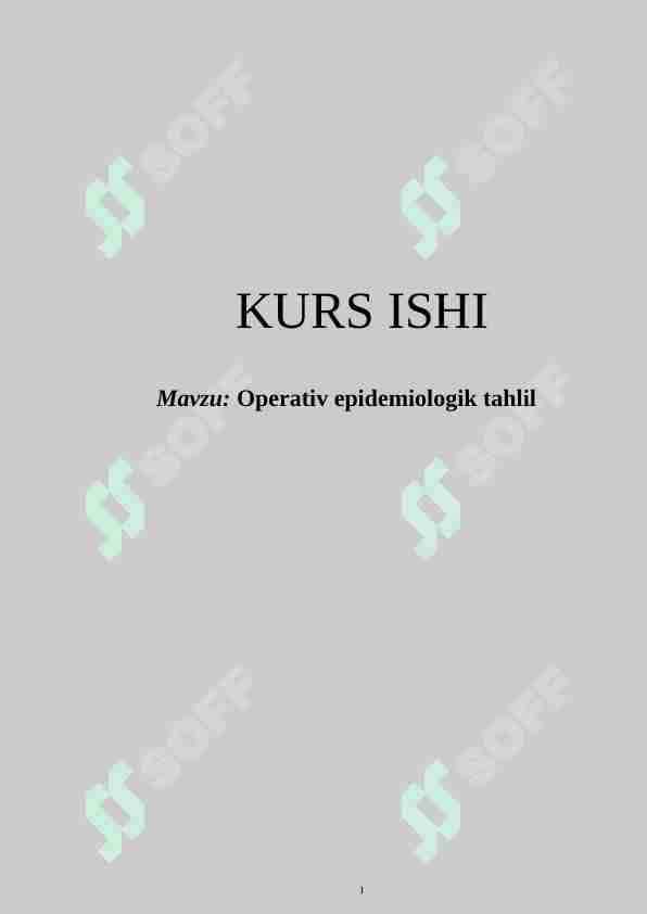 Operativ epidemiologik tahlil