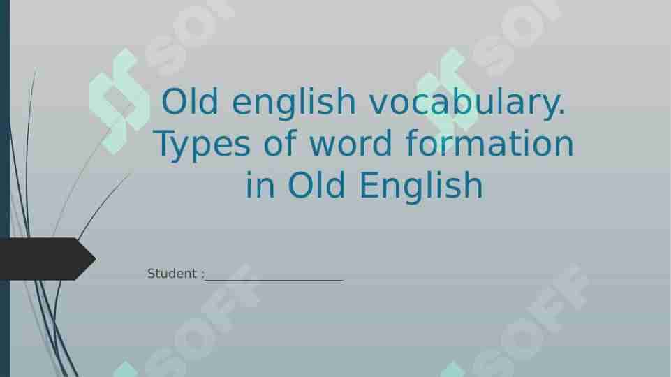 Old english vocabulary. Types of word formation in Old English
