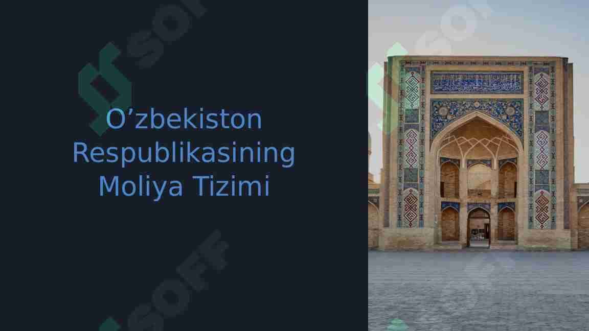 O’zbekiston Respublikasining Moliya Tizimi