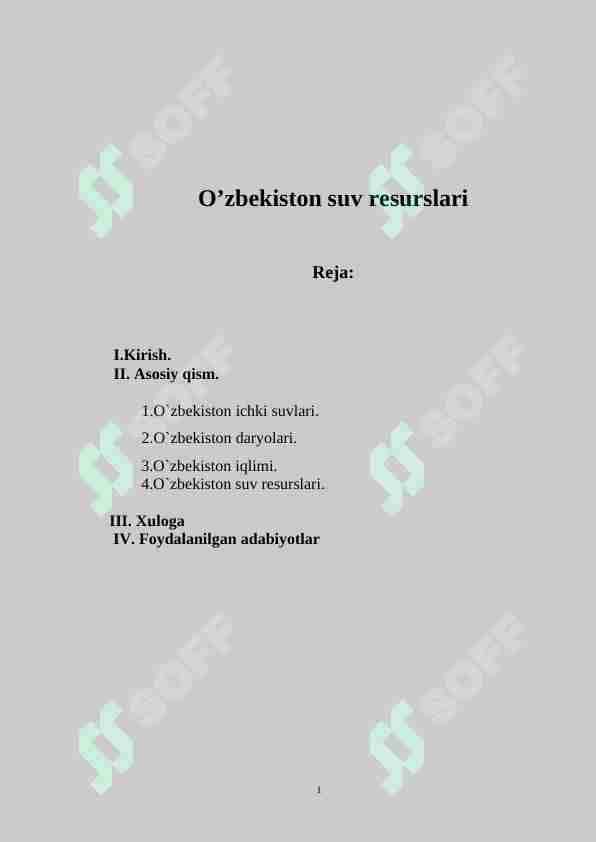 O’zbekiston suv resurslari