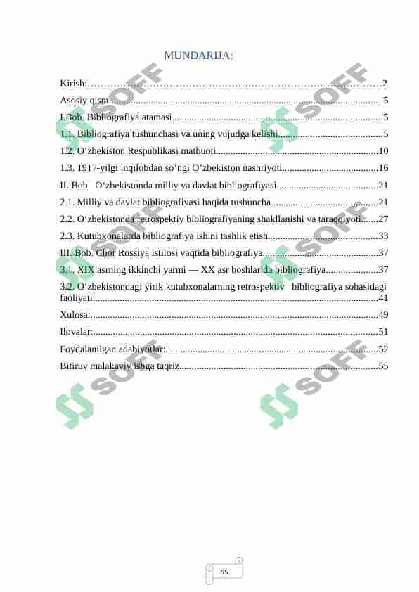 O'zbekistonda Sobiq Sho'rolar hokimiyati davrida bibliografik faoliyatning