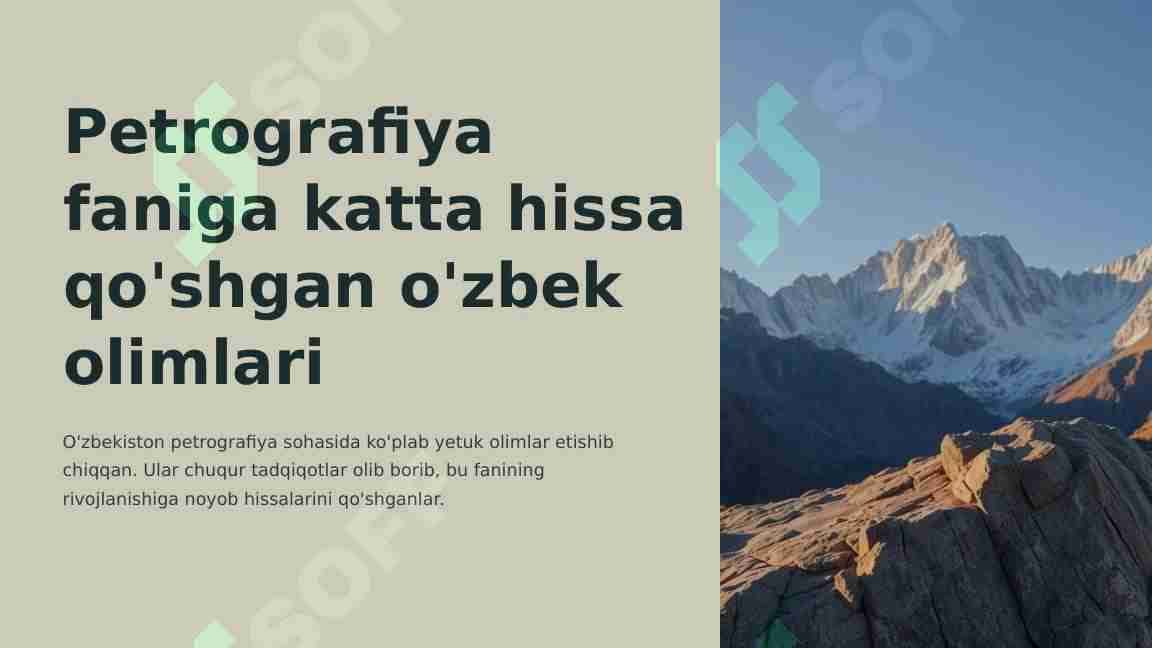 Petrografiya faniga katta hissa qo'shgan o'zbek olimlari