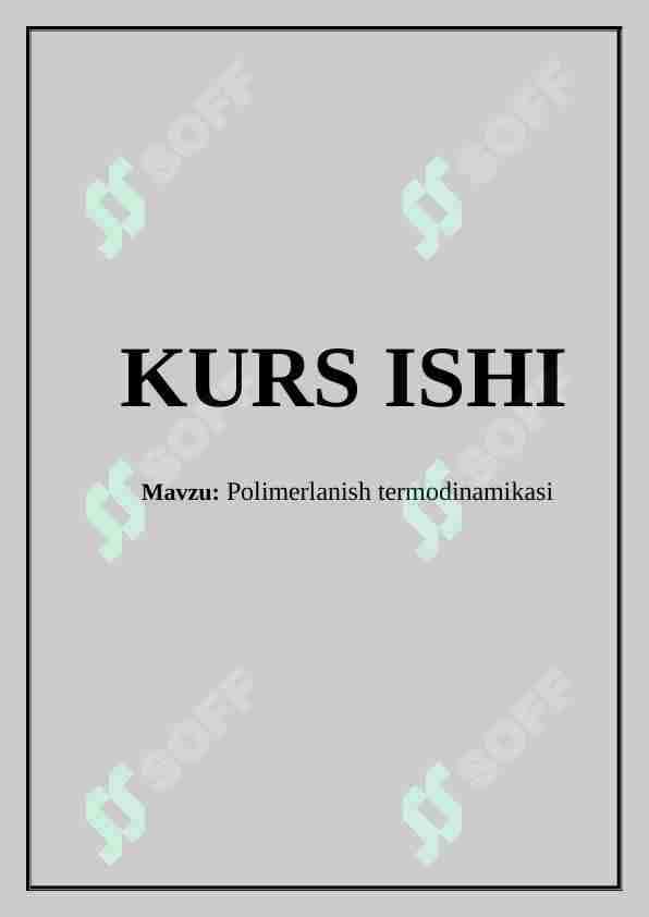 Polimerlanish termodinamikasi
