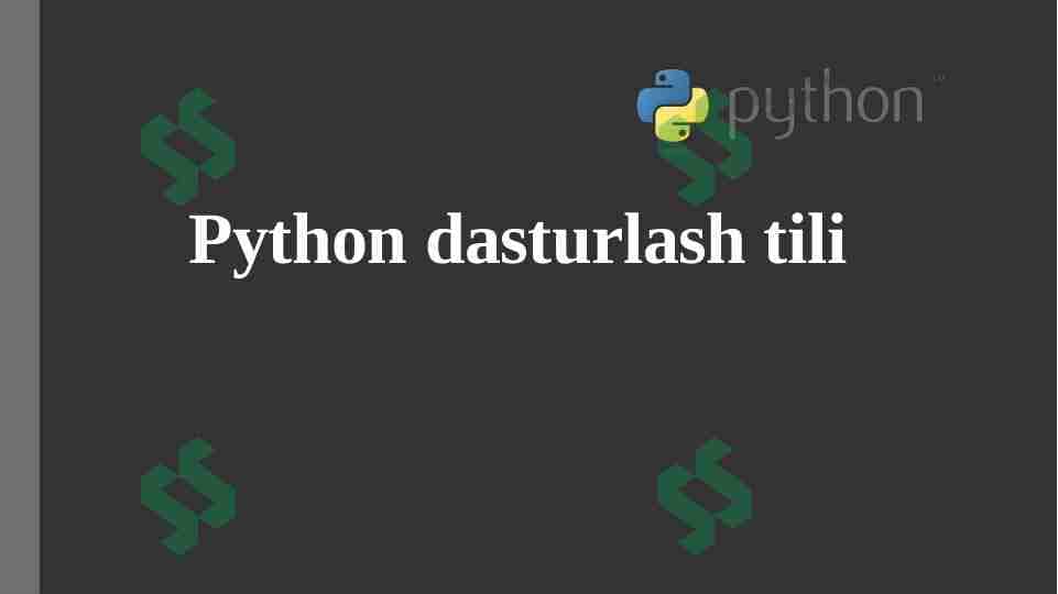 Python dasturlash tili