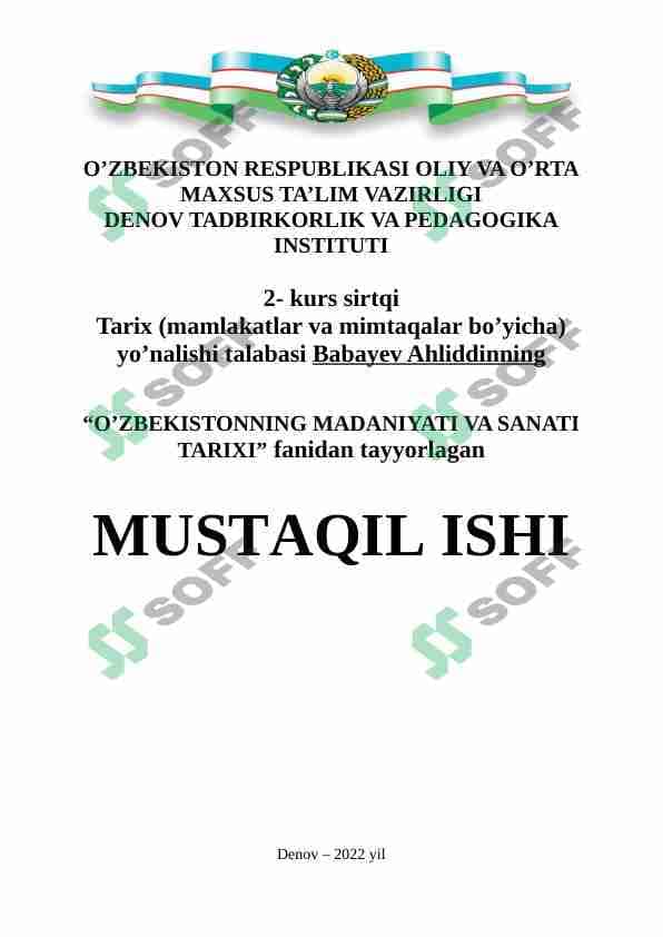 QADIMGI MARKAZIY OSIYO SANʼATI
