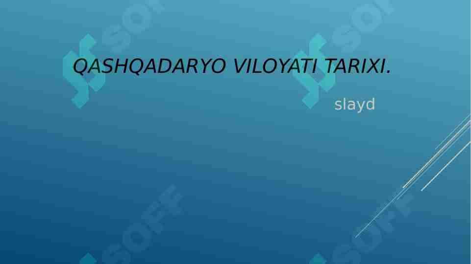 Qashqadaryo viloyati tarixi