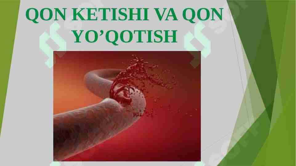 QON KETISHI VA QON YO’QOTISH