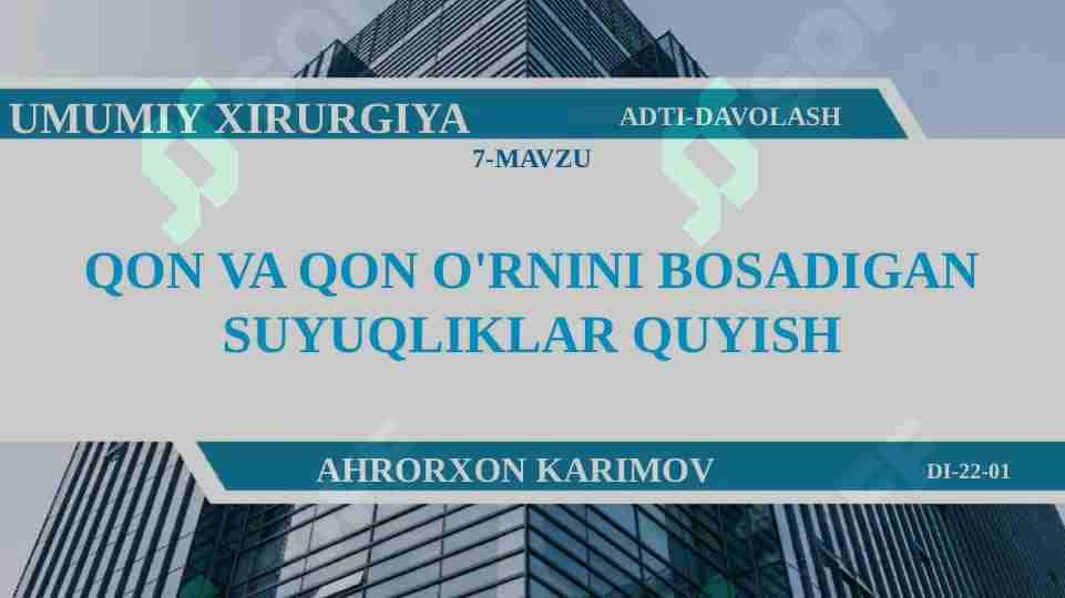 QON VA QON O'RNINI BOSADIGAN SUYUQLIKLAR QUYISH