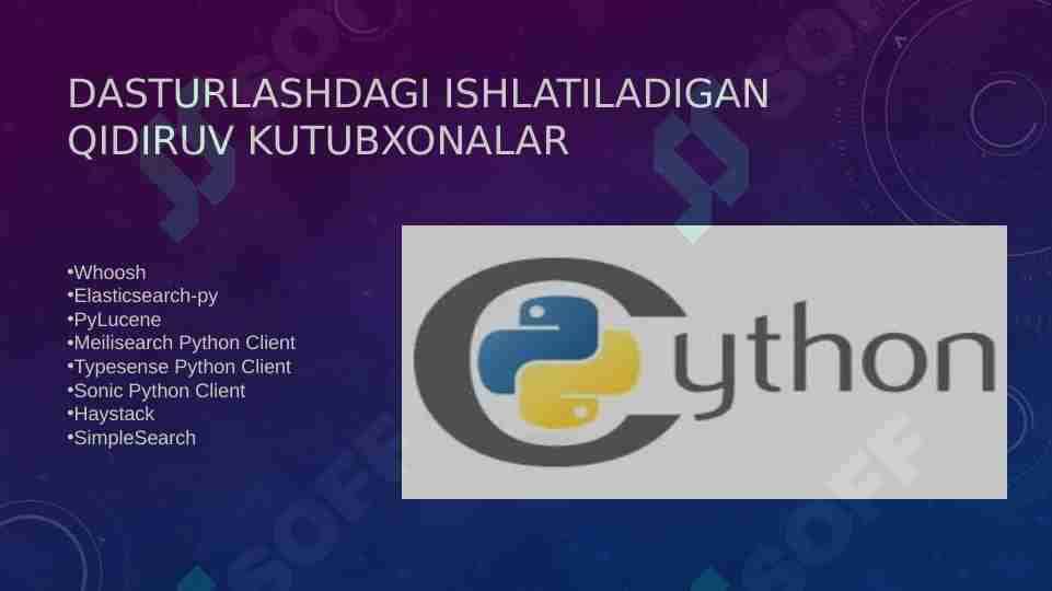 Pythonda qidiruv kutubxonalari