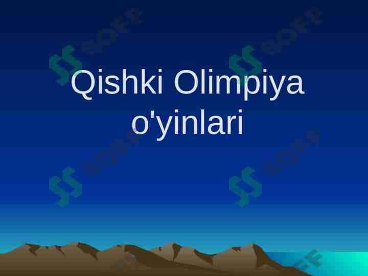 Qishki Olimpiya o'yinlari