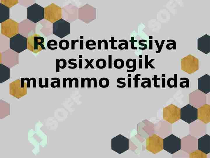 Reorientatsiya psixologik muammo sifatida