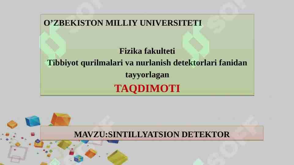 sintillyatsion detektor