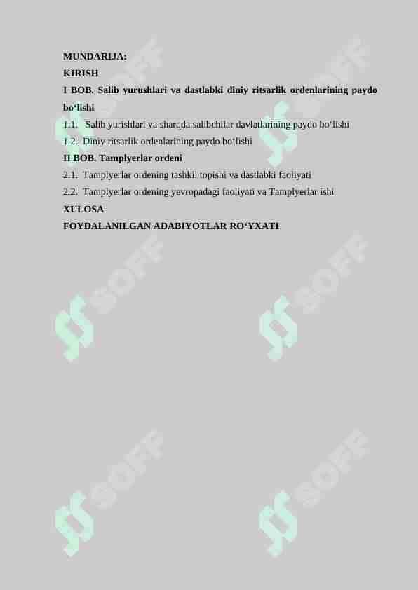 Salib yurushlari va dastlabki diniy ritsarlik ordenlarining paydo bo‘lishi