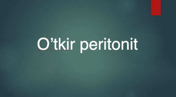 O’tkir peritonit