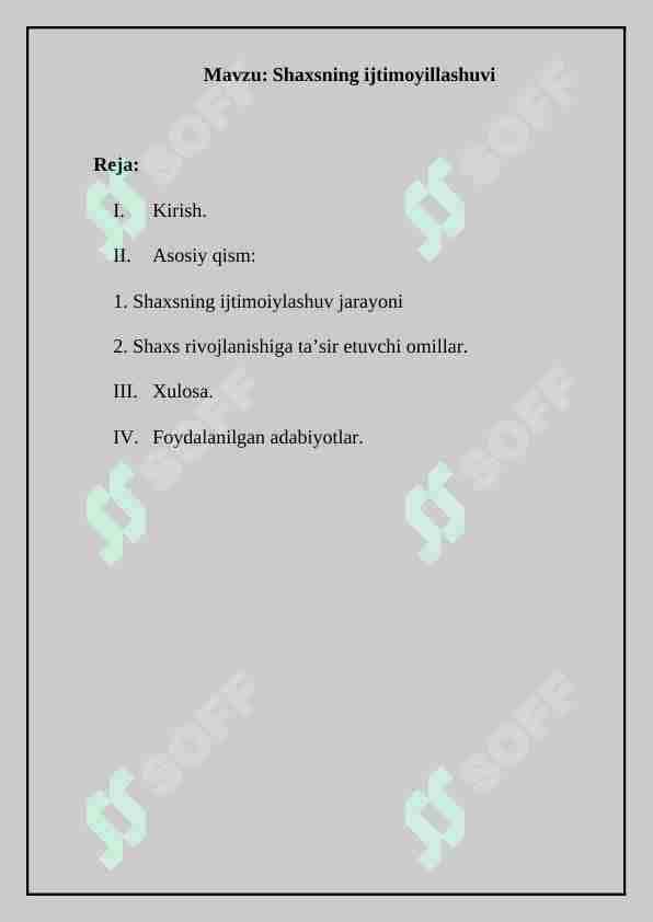 Shaxsning ijtimoyillashuvi