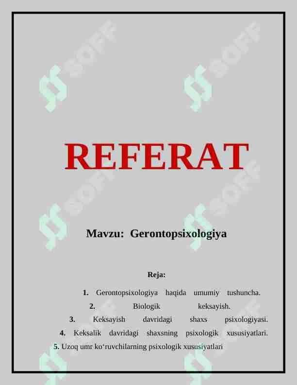 Gerontopsixologiya