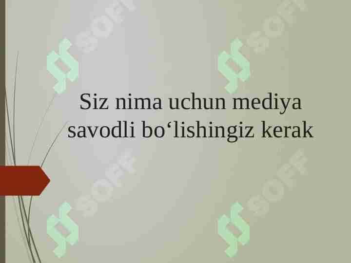 Siz nima uchun mediya savodli bo'lishingiz kerak