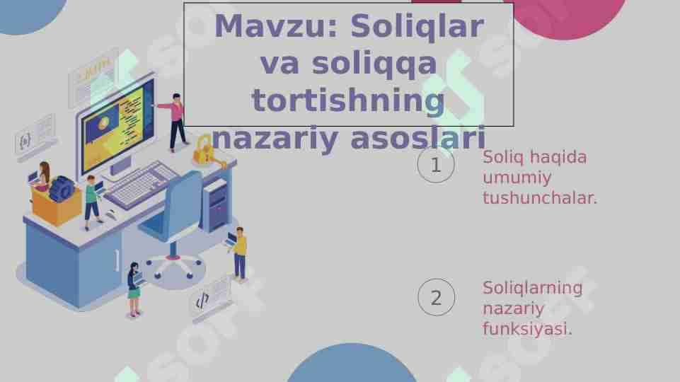 Soliqlar va soliqqa tortishning nazariy asoslari
