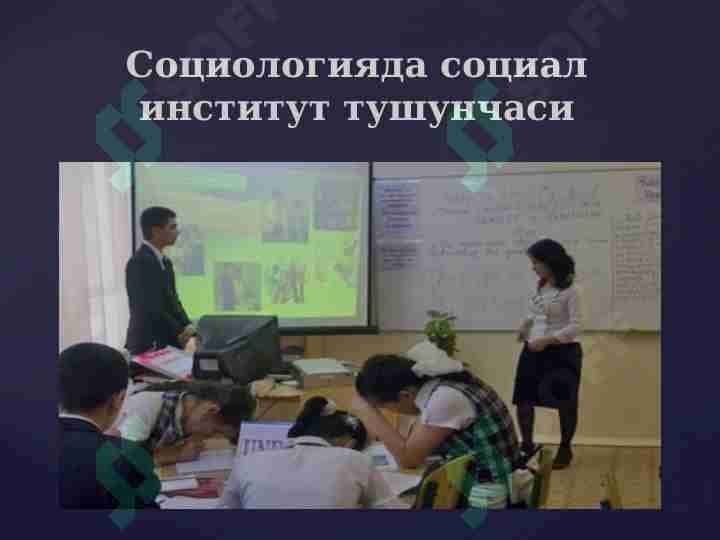 Sotsiologiyada sotsial institut tushunchasi