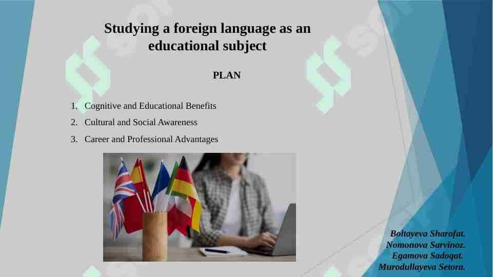 Studying a foreign language as an educational subject