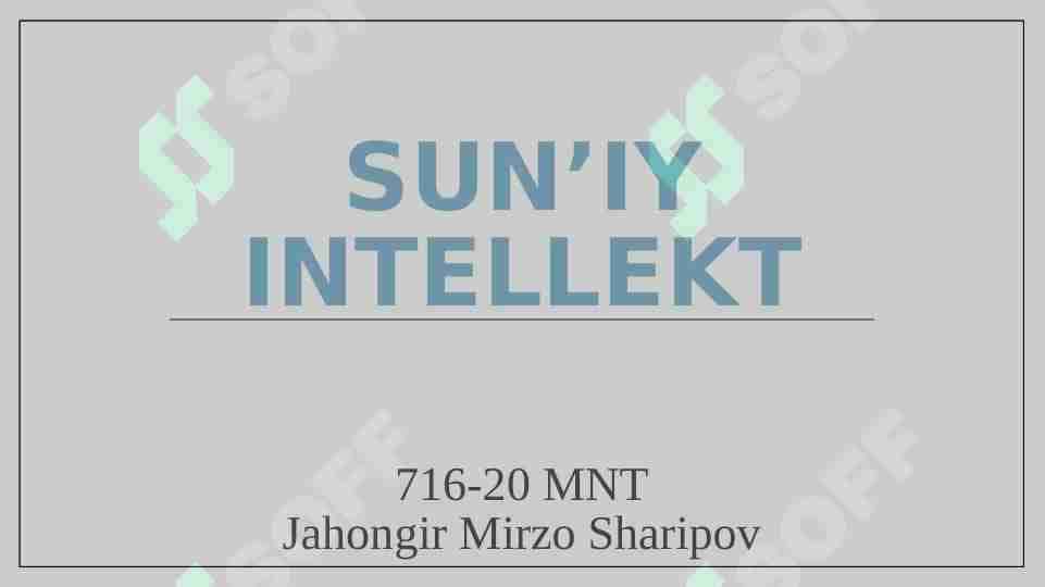 Sun'iy intellekt