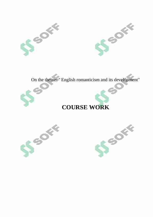 English romanticism and its development