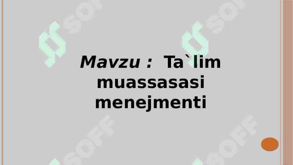Ta`lim muassasasi menejmenti