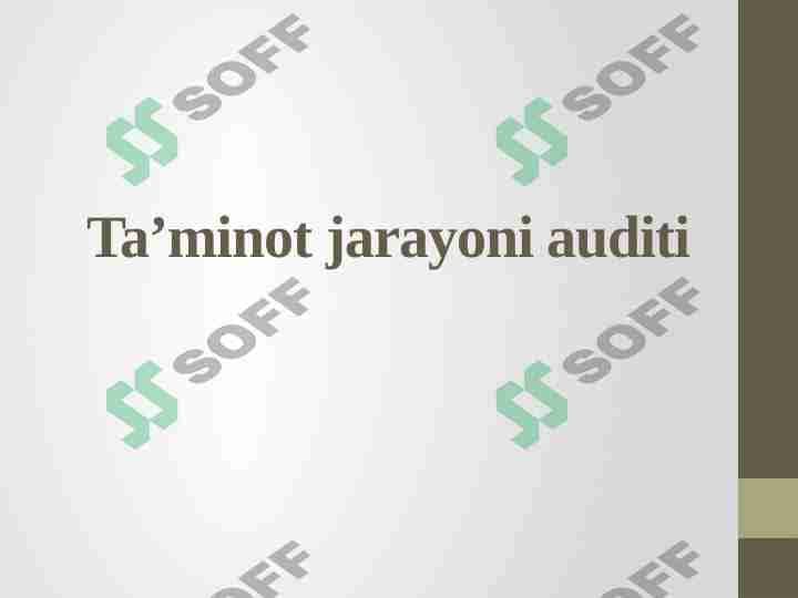 Ta’minot jarayoni auditi
