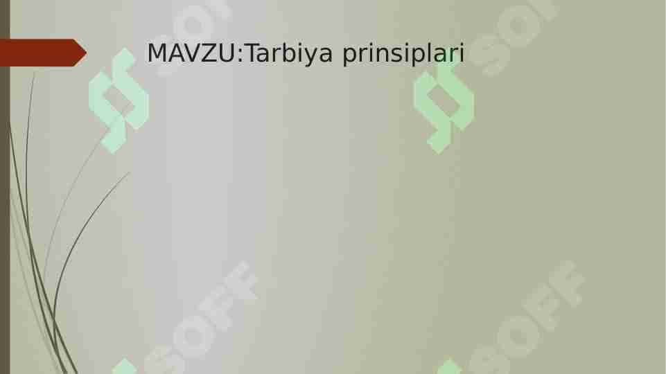 Tarbiya prinsiplari