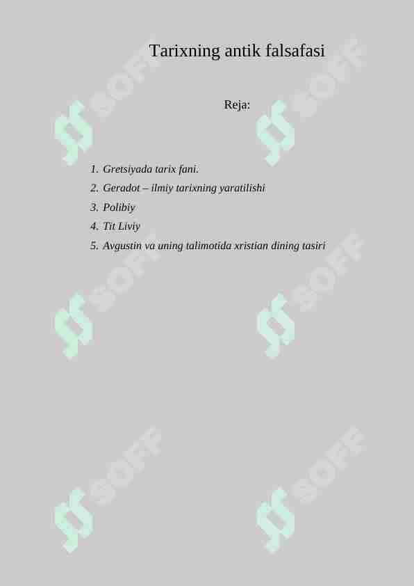 Tarixning antik falsafasi