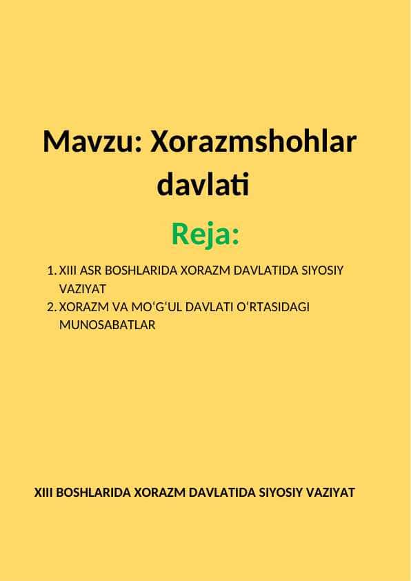 Xorazmshohlar davlati