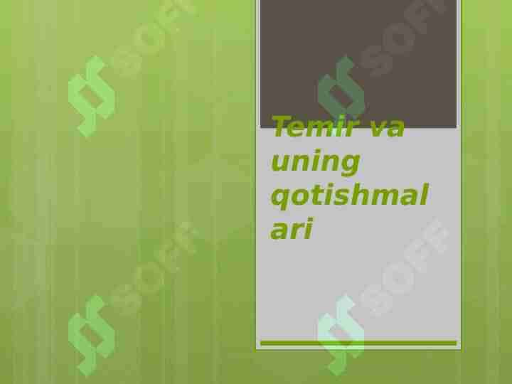 Temir va uning qotishmalari