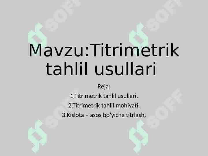 Titremetrik tahlil usullari