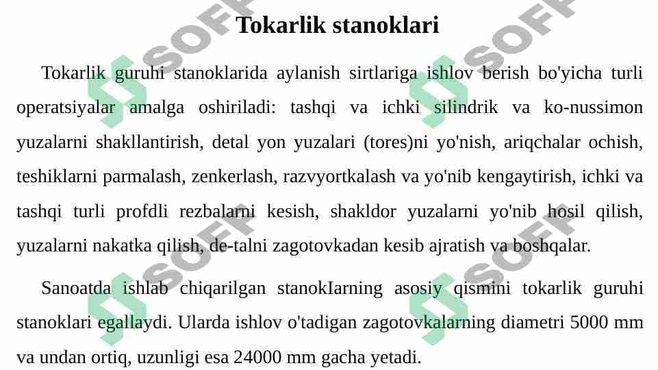 Tokarlik stanoklari