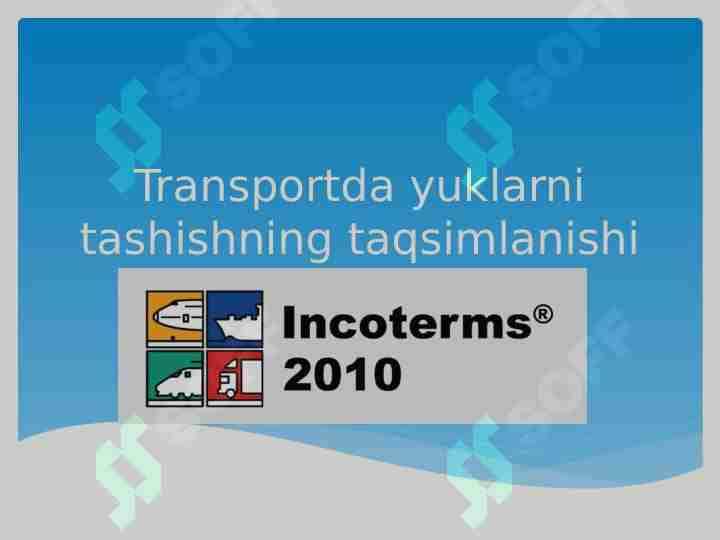 Transportda yuklarni tashishning taqsimlanishi