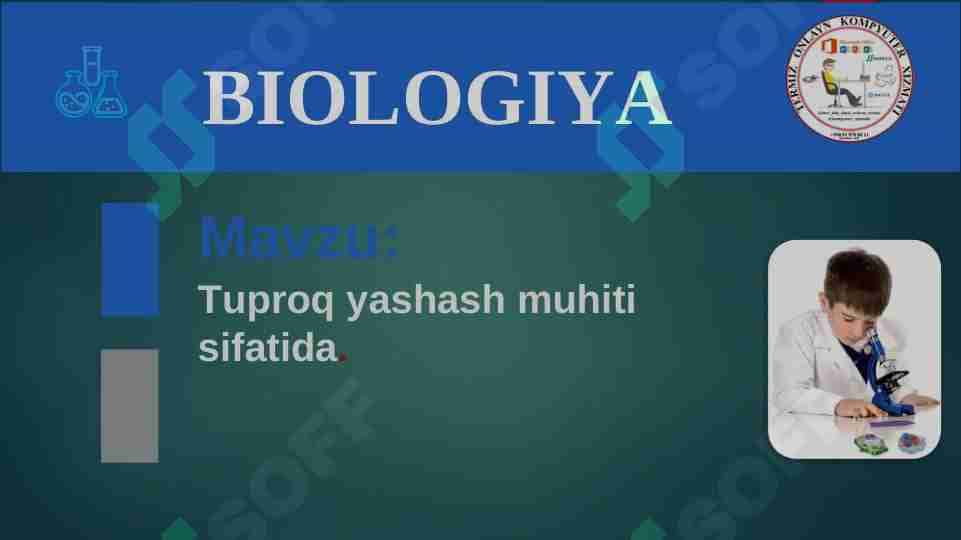 Tuproq yashash muhiti sifatida